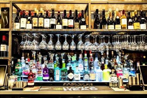 Backbar, wines and gins