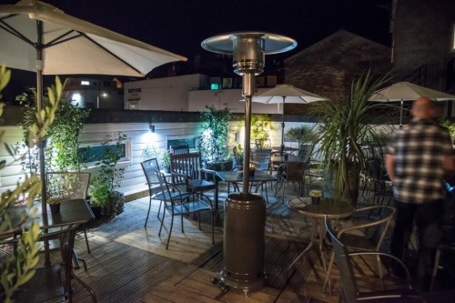 Terrace at night