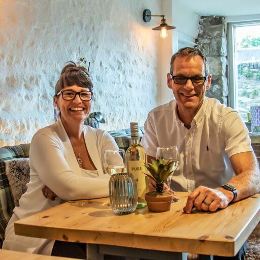 From of the bar at night